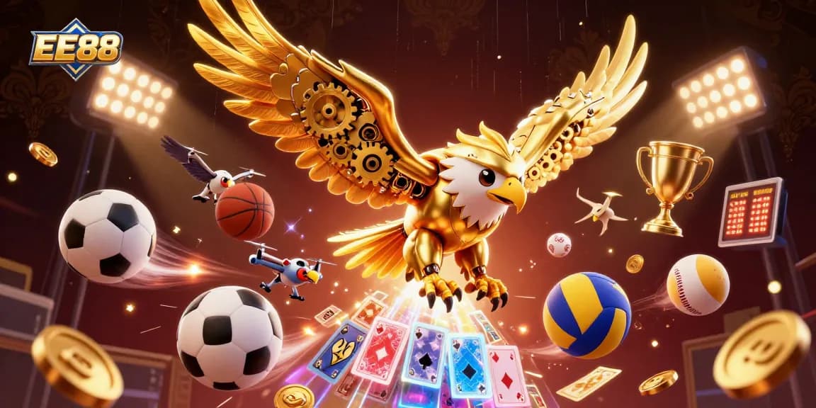 Experience high-energy gameplay with EE88's dynamic online casino features amidst 3D sports and gambling elements.