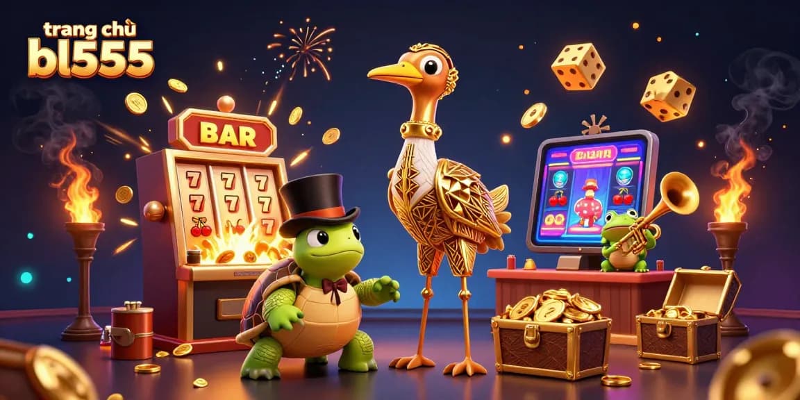 Experience the thrilling universe of gambling at trang chủ bl555 with vibrant 3D characters and casino elements.