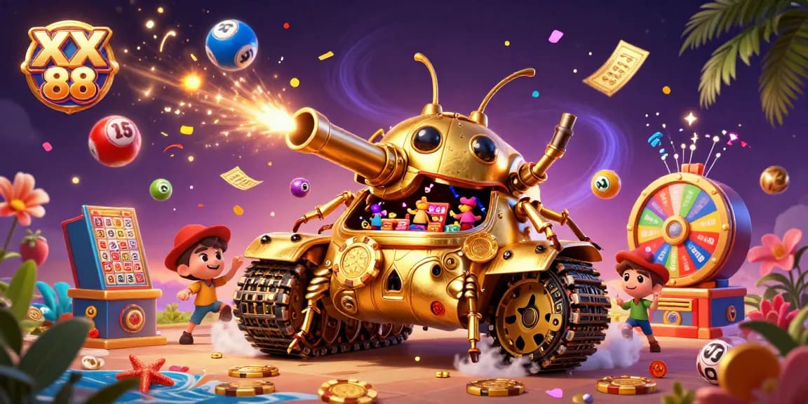 Engage with XX 88's thrilling casino games, featuring a 3D beetle tank and dynamic lottery elements.