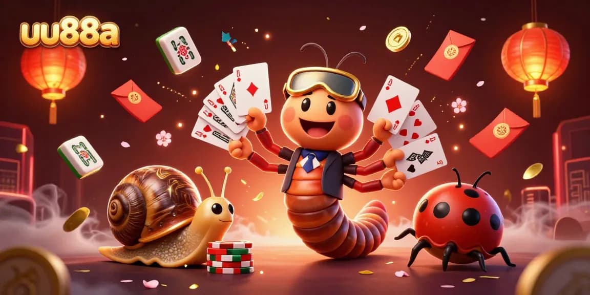 Experience excitement at uu88a with a lively 3D illustration of a millipede dealer and high-roller action.