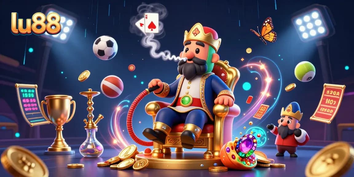Experience the thrilling world of lu88 with this vibrant 3D casino illustration featuring playful characters and dynamic sports elements.