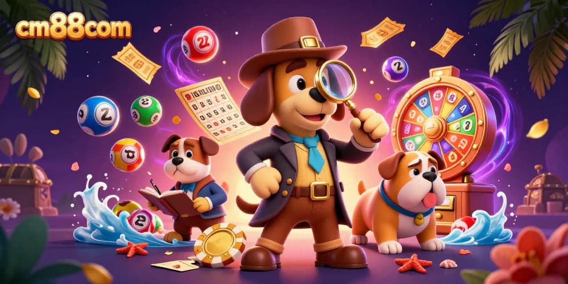 Engage with the fun world of cm88com by exploring vibrant casino games amidst clues and cartoon characters.