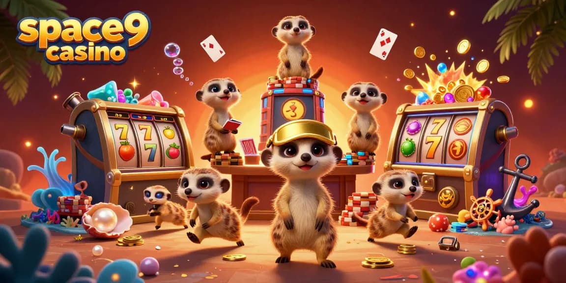 Experience winning action at space9 casino with engaging meerkats running a lively operation.