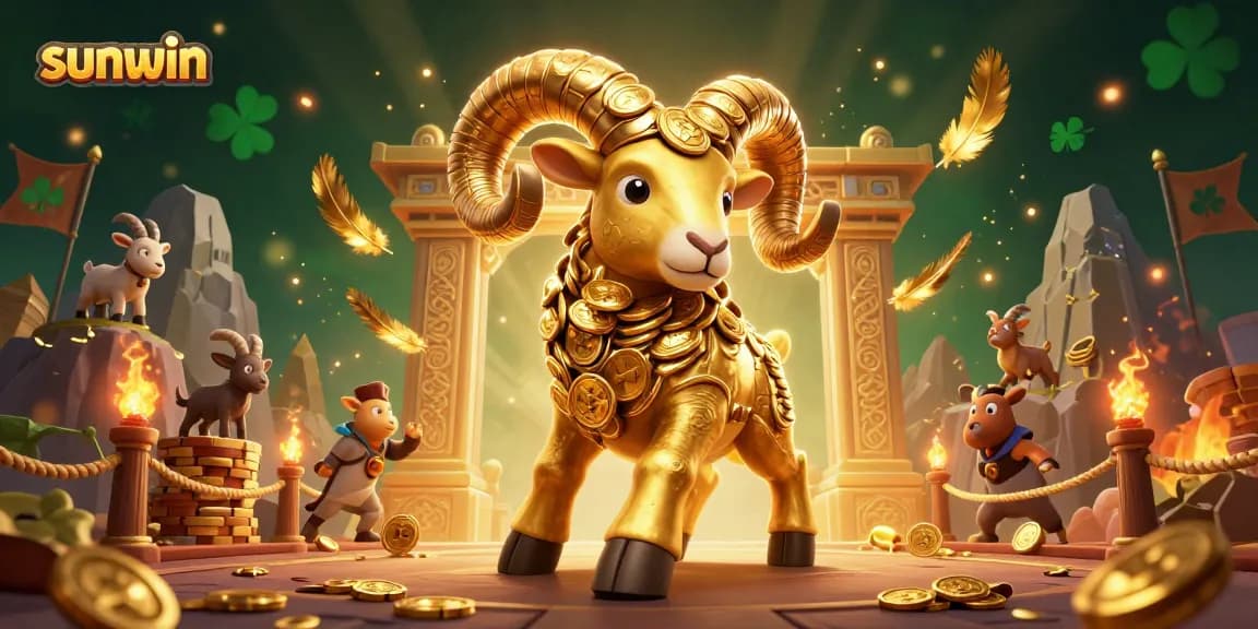 Engage with sunwin's dynamic casino adventure featuring a magnificent golden ram.