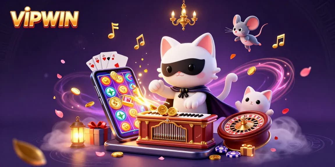 Engage with VIPWIN's vibrant casino world featuring interactive games and enchanting characters.