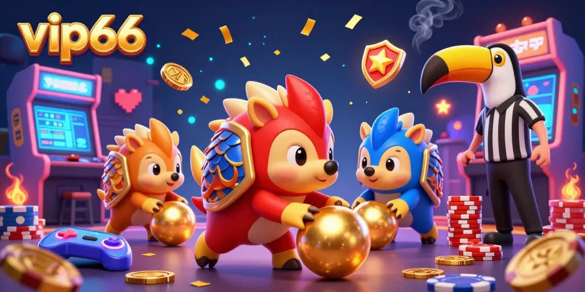 Experience thrilling gameplay at vip66 with dynamic pangolins flinging poker chips in a colorful casino.