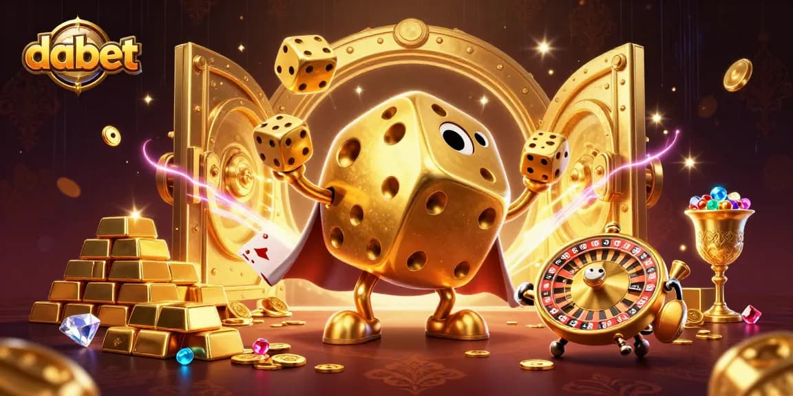 Engage in thrilling gameplay with dabet's golden dice golem bringing luck and treasure.