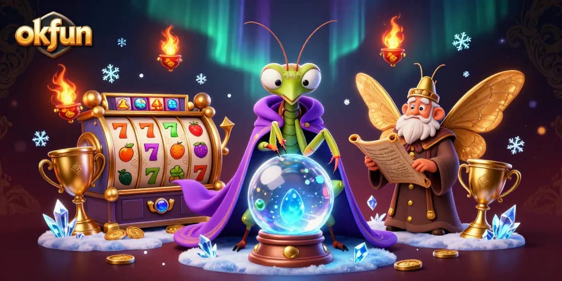 Engage with exciting slot games at okfun featuring vibrant fortune teller characters and jackpot elements.