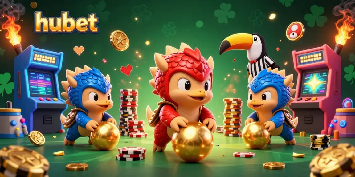 Experience thrilling gaming moments at hubet as pangolins bowl over poker chips in 3D digital art.