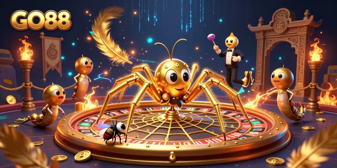 Engage with GO88's exhilarating golden roulette experience featuring immersive 3D characters.
