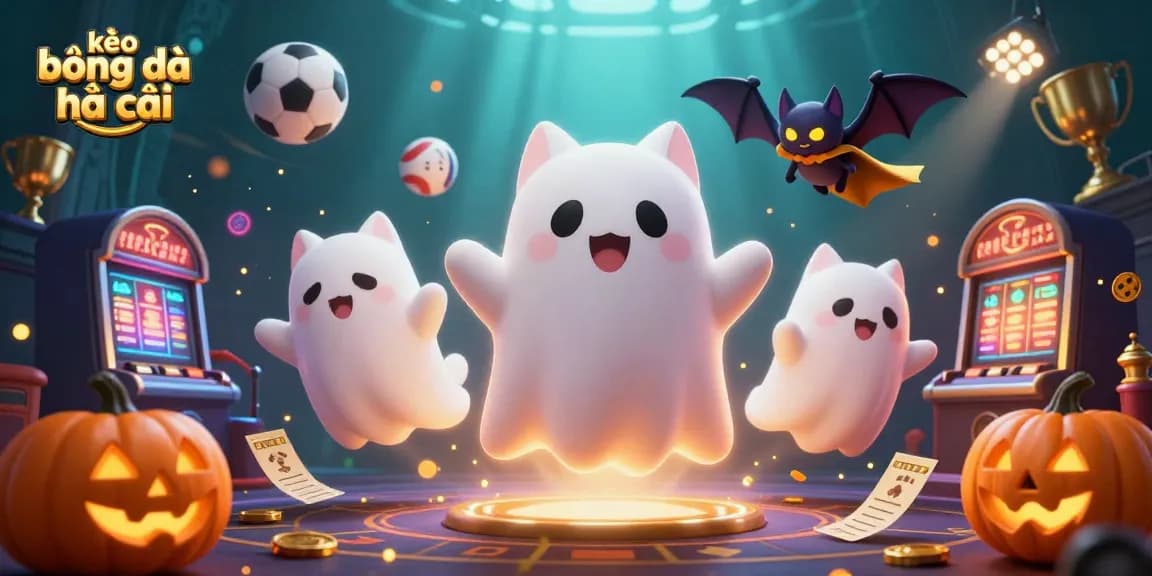Engage with kèo bóng đá nhà cái in a lively haunted casino scene filled with dynamic sports elements.