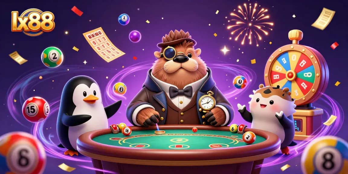 Experience exciting gameplay at lx88 with vibrant 3D casino characters and dynamic lottery elements for thrilling action.