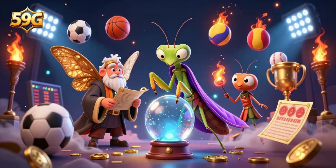 Experience 59G sports betting with dynamic elements and a mystical atmosphere in an engaging casino scene.