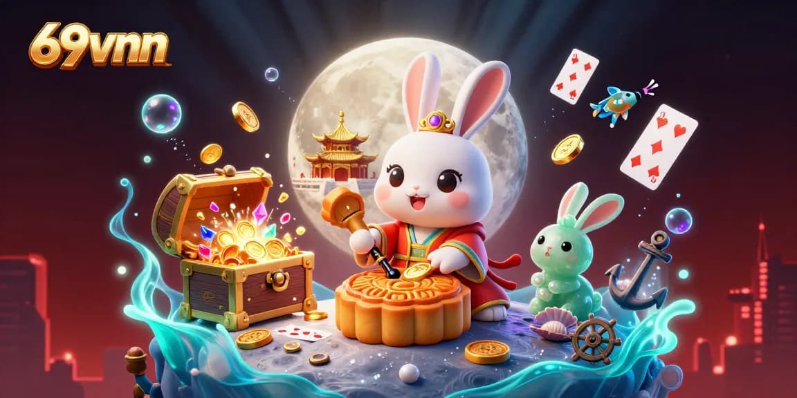 Play thrilling games on 69vnn, featuring dynamic elements like poker chips and treasure chests!
