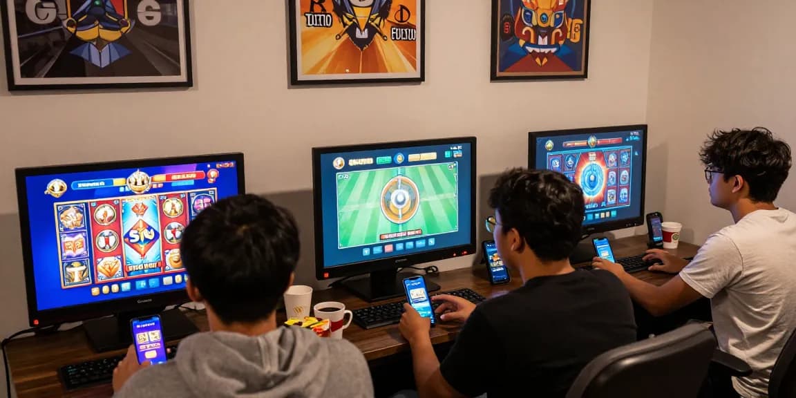 Experience seamless gaming with depo pulsa 10k tanpa potongan, showcasing players enjoying slot games without hidden fees.