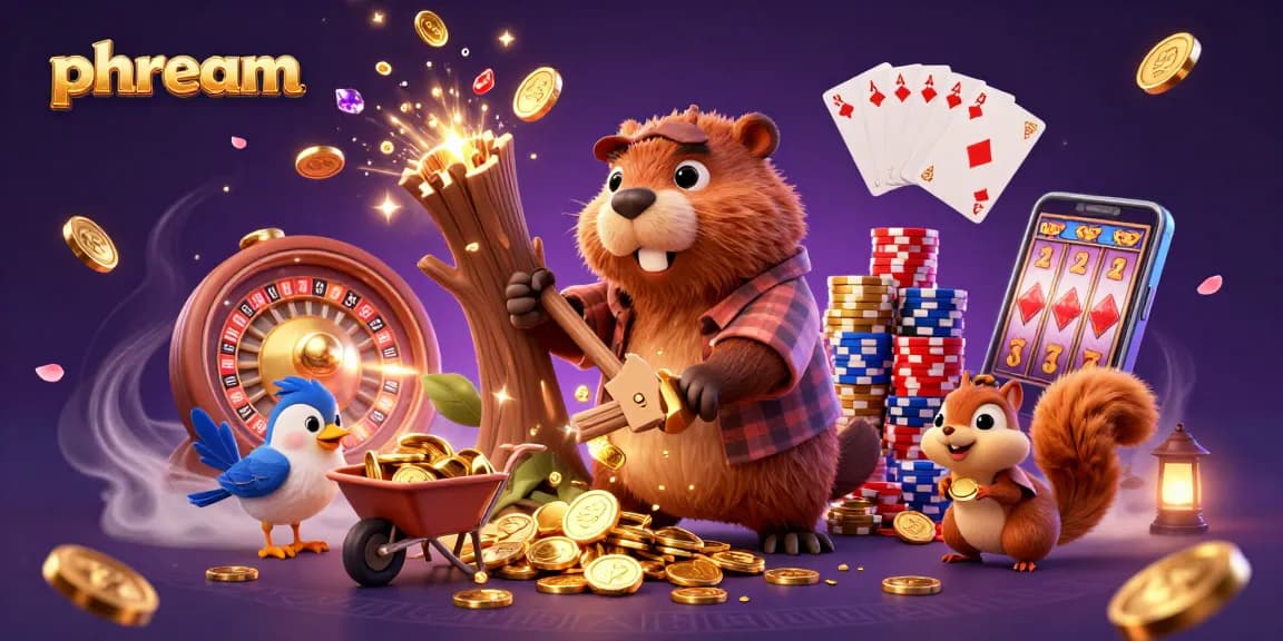 Spin the reels and win big at Phdream, showcasing vibrant characters in a casino landscape.