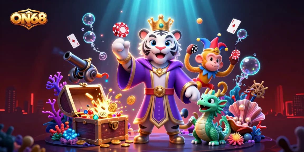 Experience big wins and excitement at ON68 with exotic characters and vibrant casino elements.