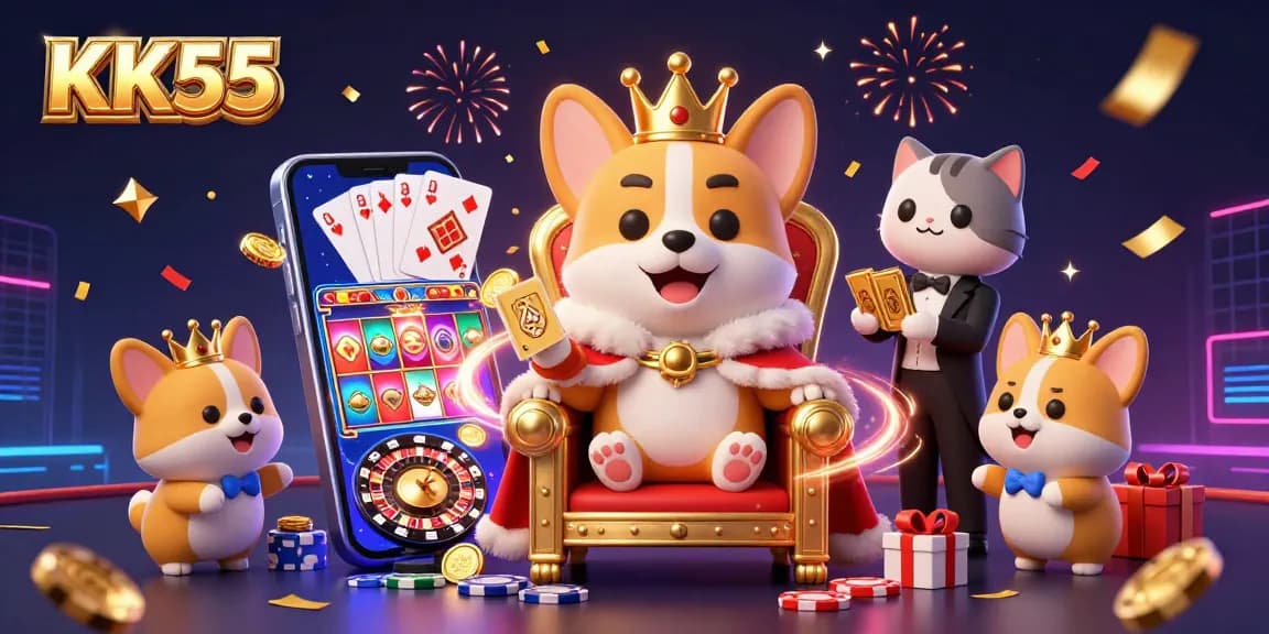 Experience thrilling wins at KK55 with cartoon poker characters, mobile slots, and festive effects.