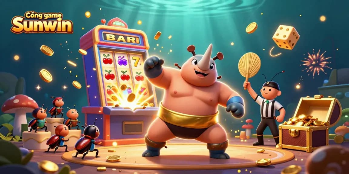 Experience thrilling gameplay at Cổng game Sunwin with animated casino elements and jackpot excitement.