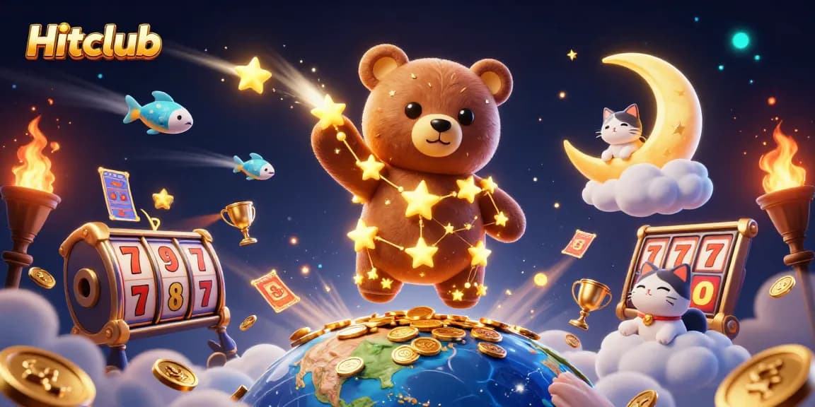 Hitclub offers exciting gameplay with jackpot slots, gold coins, and vibrant characters in action.