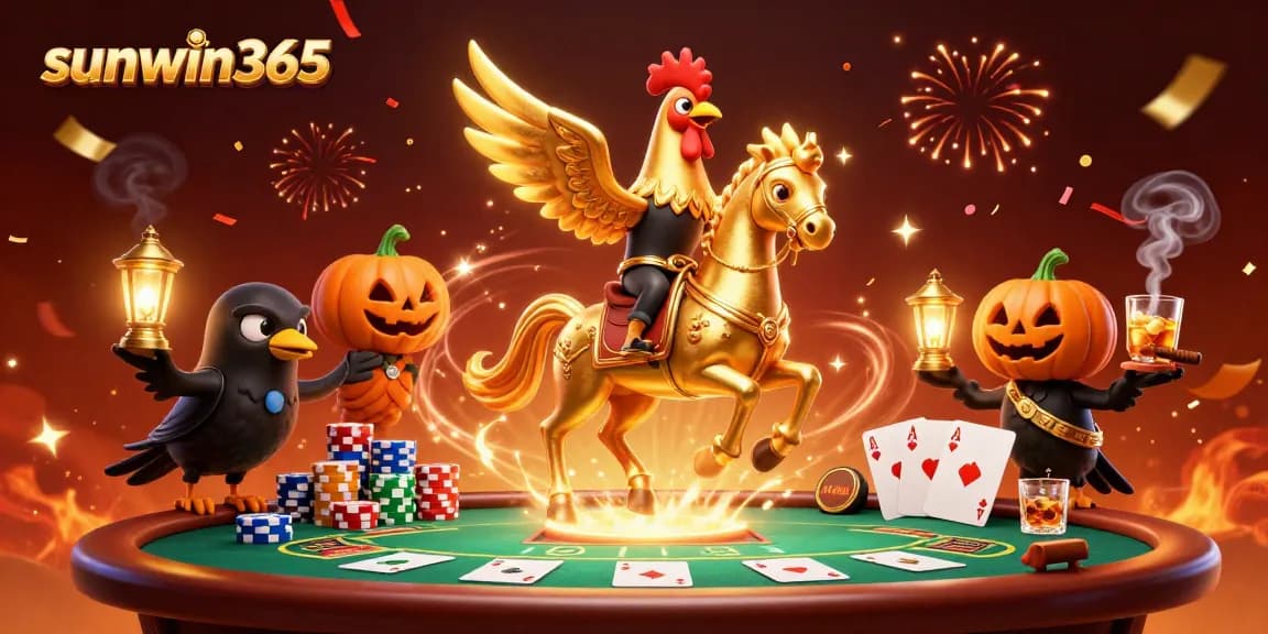 Engage with sunwin365 at this immersive casino scene filled with poker excitement and vibrant characters.