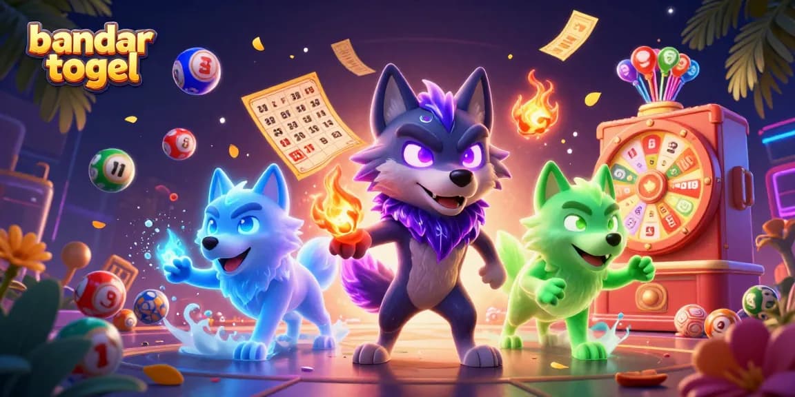 Experience thrilling wins with bandar togel as colorful lottery elements explode in a vibrant casino scene.