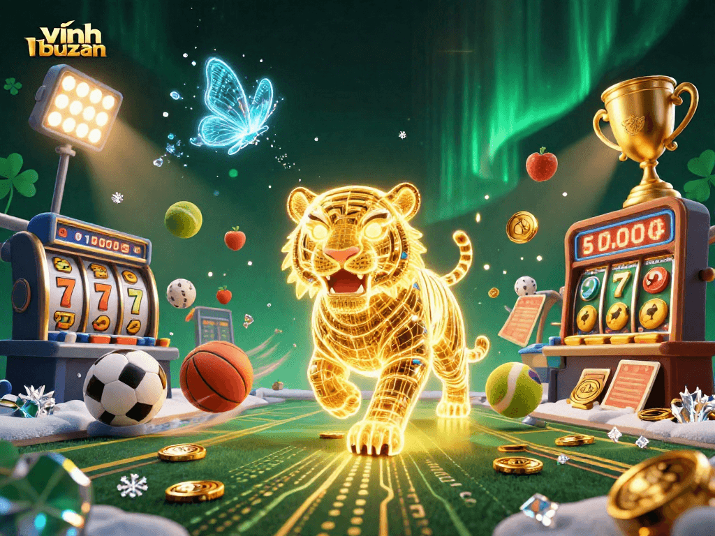 Engage with vĩnh xuân, a vibrant jackpot game featuring dynamic slots, tigers, and sparkling coins.
