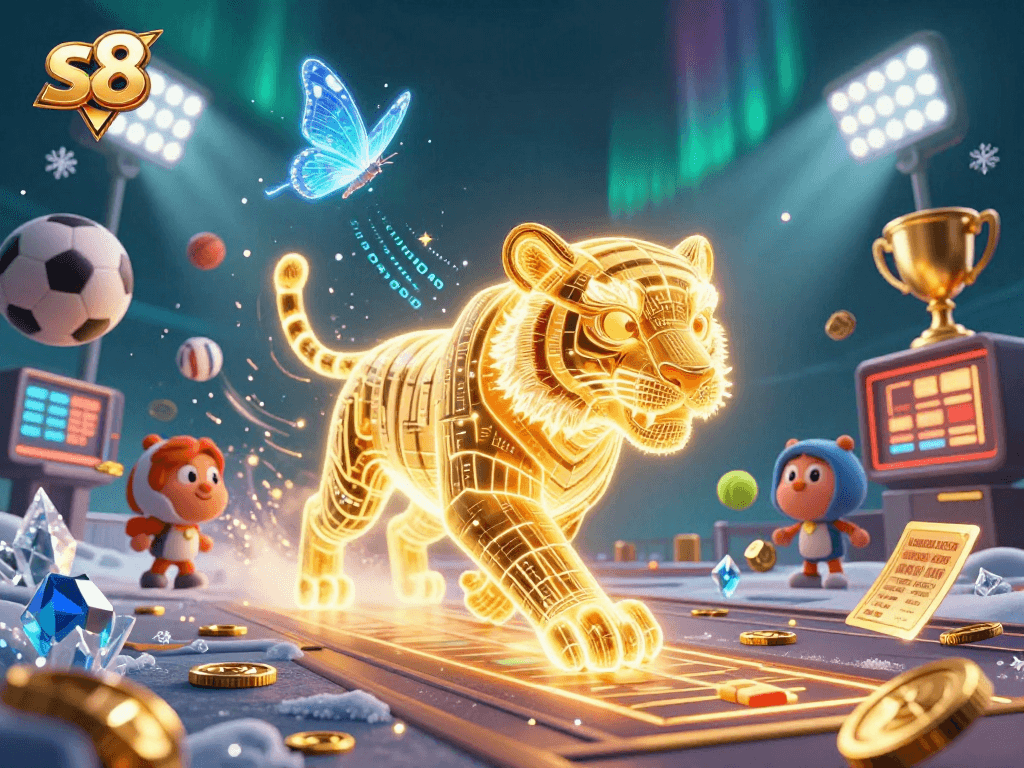 Experience the electrifying world of s8 casino with vibrant visuals of sports and betting excitement.
