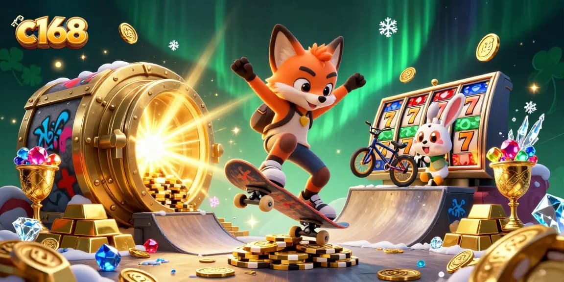 Experience thrilling gameplay at c168 with vibrant casino-themed characters and dynamic visuals in a casino setting.