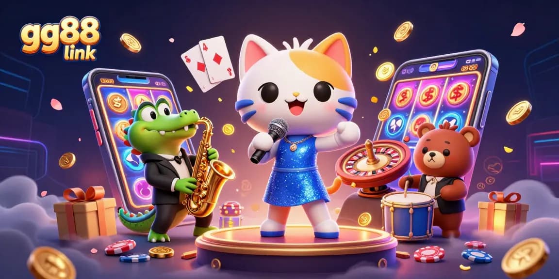 Experience the excitement of gg88 link with vibrant characters and dynamic casino gaming elements.