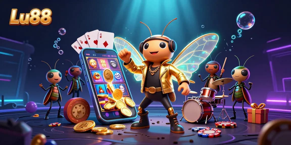 Spin and win at Lu88 with a vibrant 3D casino illustration featuring exciting characters and gaming elements.