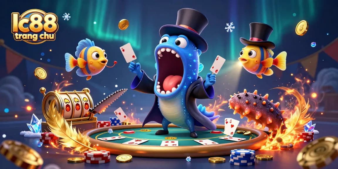 Engage in thrilling gameplay at lc88 trang chu with animated characters performing exciting card tricks.