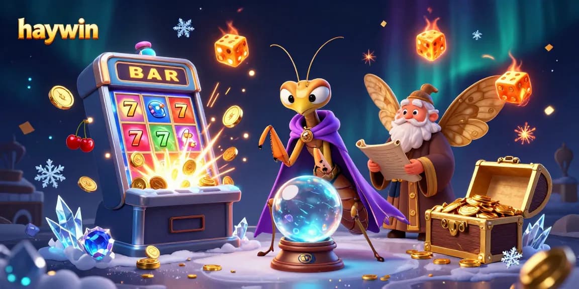 Experience the rich world of Haywin online casino with vibrant slot machines and magical fortune tellers.