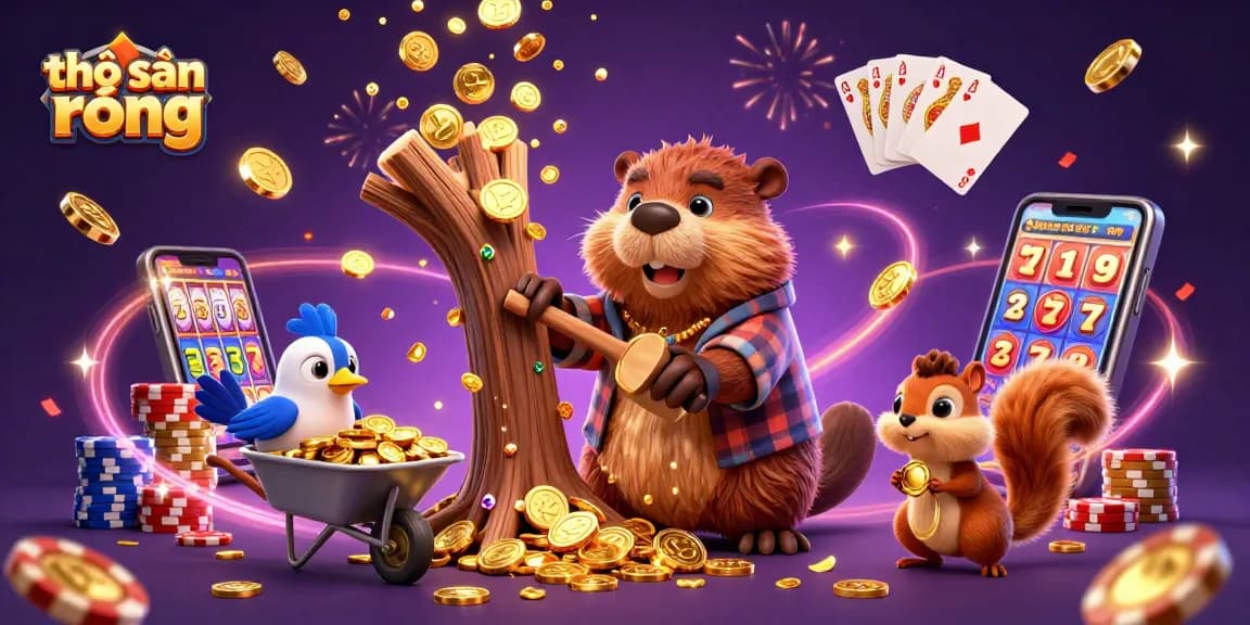 Join thợ săn rồng for exciting adventures with our animated beaver and friends in a vibrant casino world!
