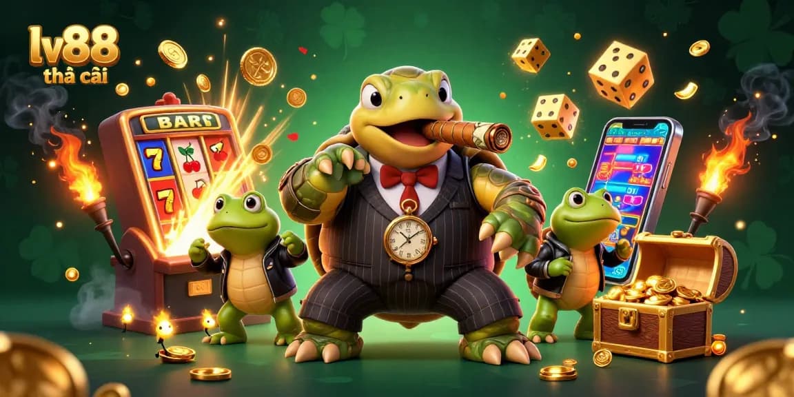 Experience lv88 nhà cái with vibrant 3D characters amidst a dynamic casino environment, showcasing winning moments.