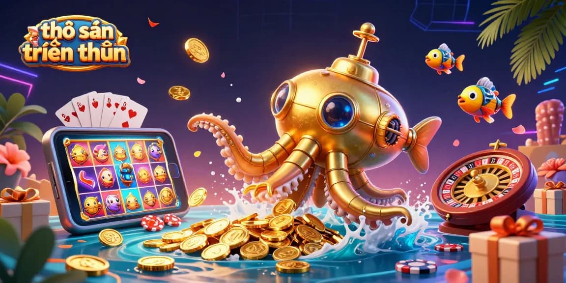 Experience the excitement of thợ săn tiền thưởng with dynamic game elements, golden coins, and thrilling 3D visuals.