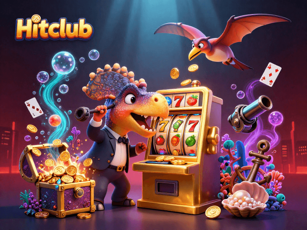Hitclub features a pachycephalosaurus jackpot celebration, showcasing excitement in casino gaming.
