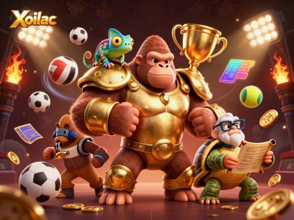 Xoilac brings thrilling sports action with dynamic 3D characters and elements in a vibrant scene.