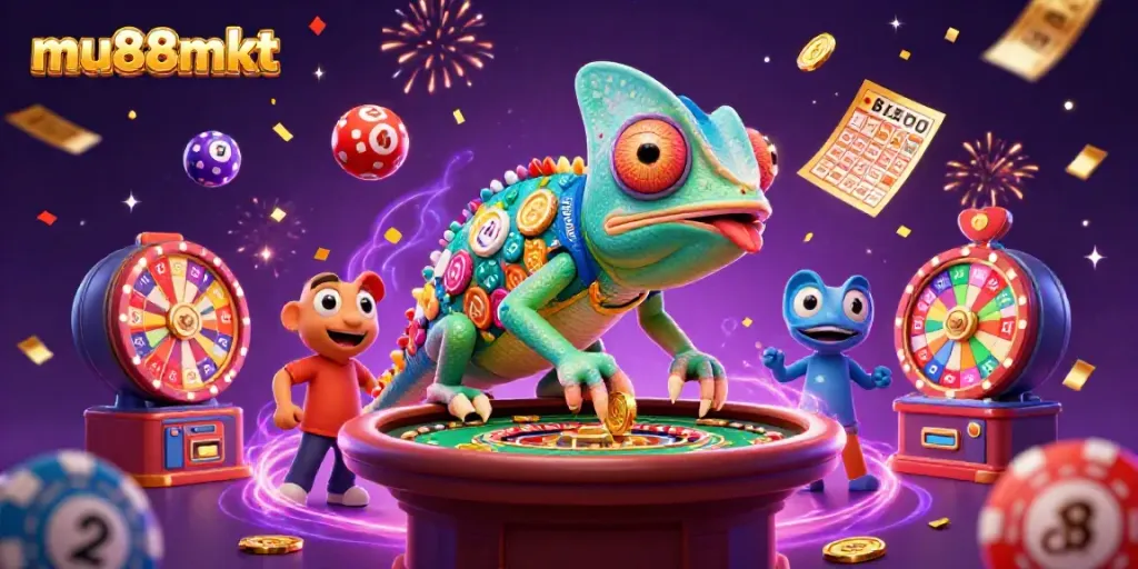 Engage with mu88mkt's vibrant casino atmosphere filled with interactive gaming elements and celebratory effects.