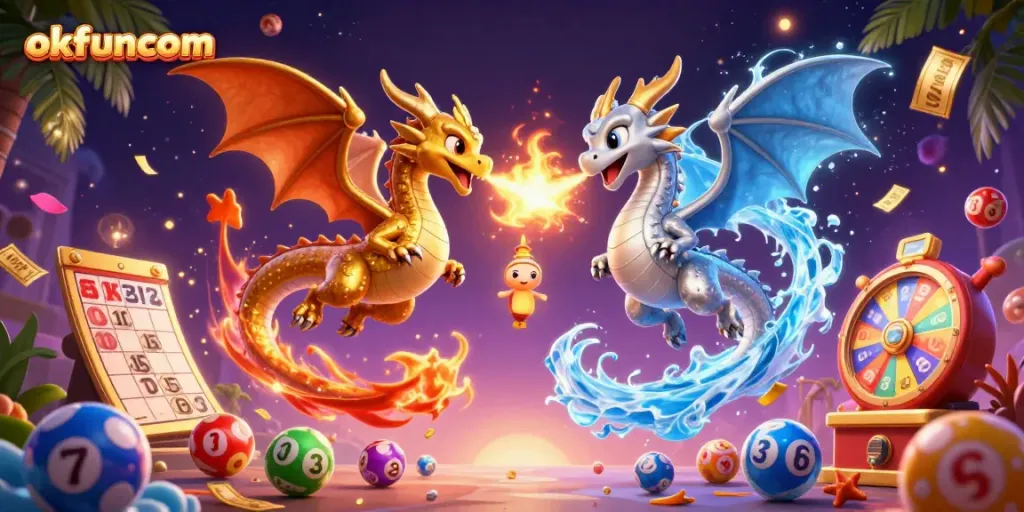 Spin massive jackpots and thrilling gameplay at okfuncom with colorful lottery and casino elements.