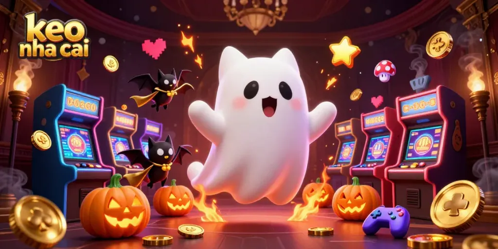 Win big with keo nha cai as a friendly ghost cat haunts a vibrant casino!