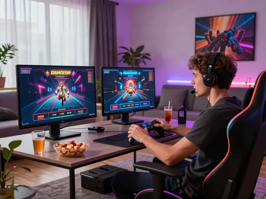 Exciting gaming setup showcasing the best non GamStop casinos UK with vibrant graphics and an engaging environment.