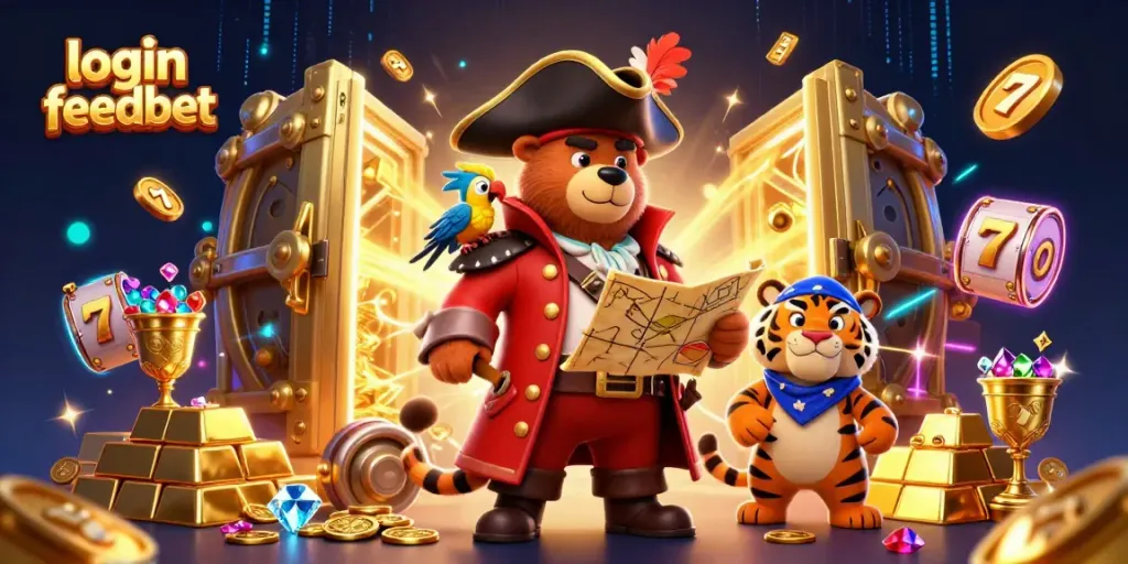 Play slots with a vibrant scene showcasing login feedbet features and engaging graphics for an exciting gaming experience.