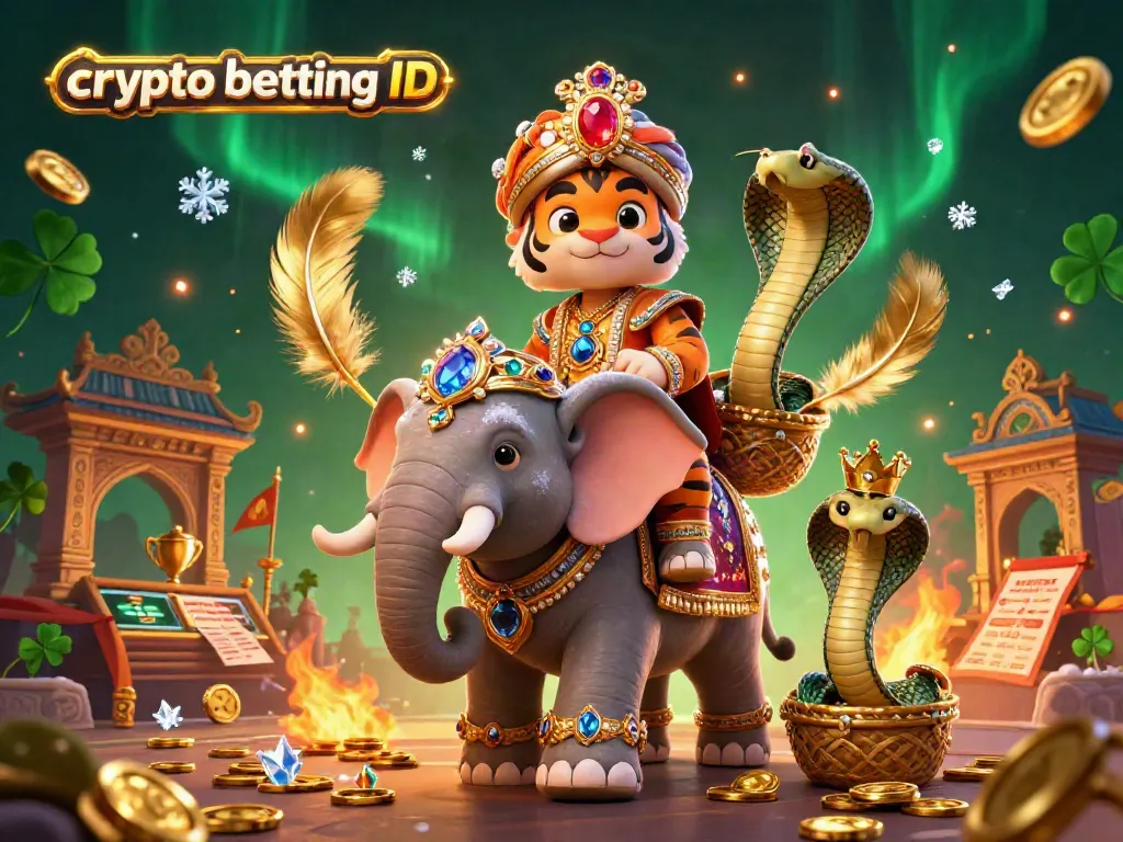 Experience the thrill of crypto betting ID with vibrant casino elements and a rich, whimsical scene.