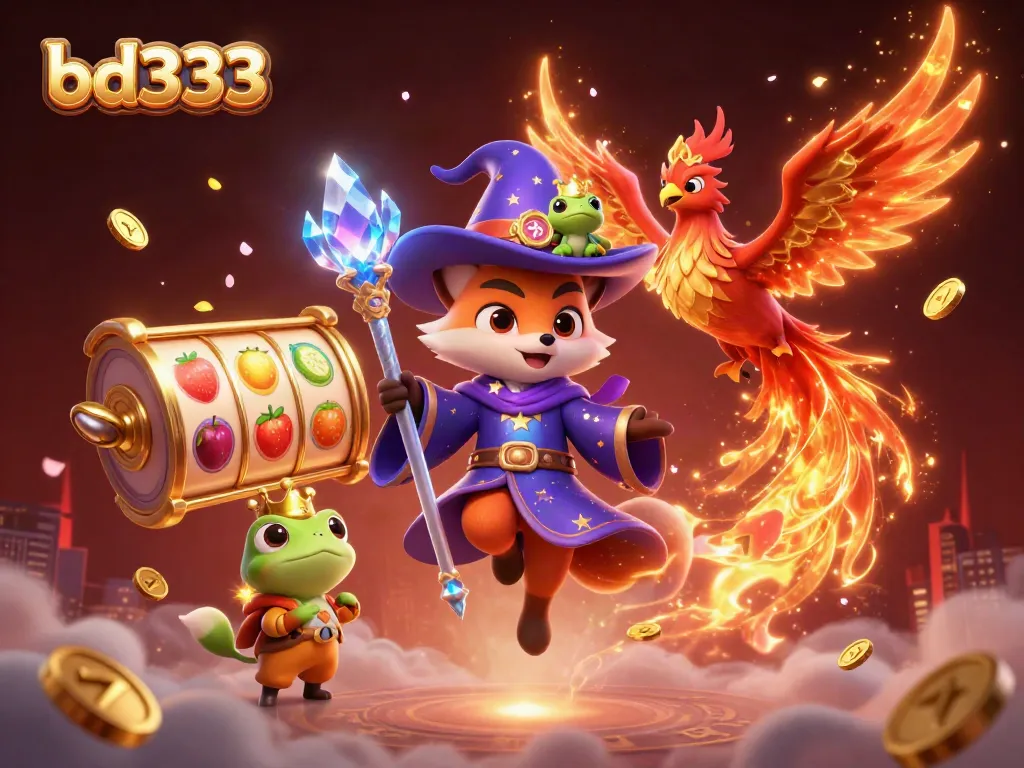 Experience thrilling gameplay with bd333, featuring an enchanting wizard fox and captivating casino elements.