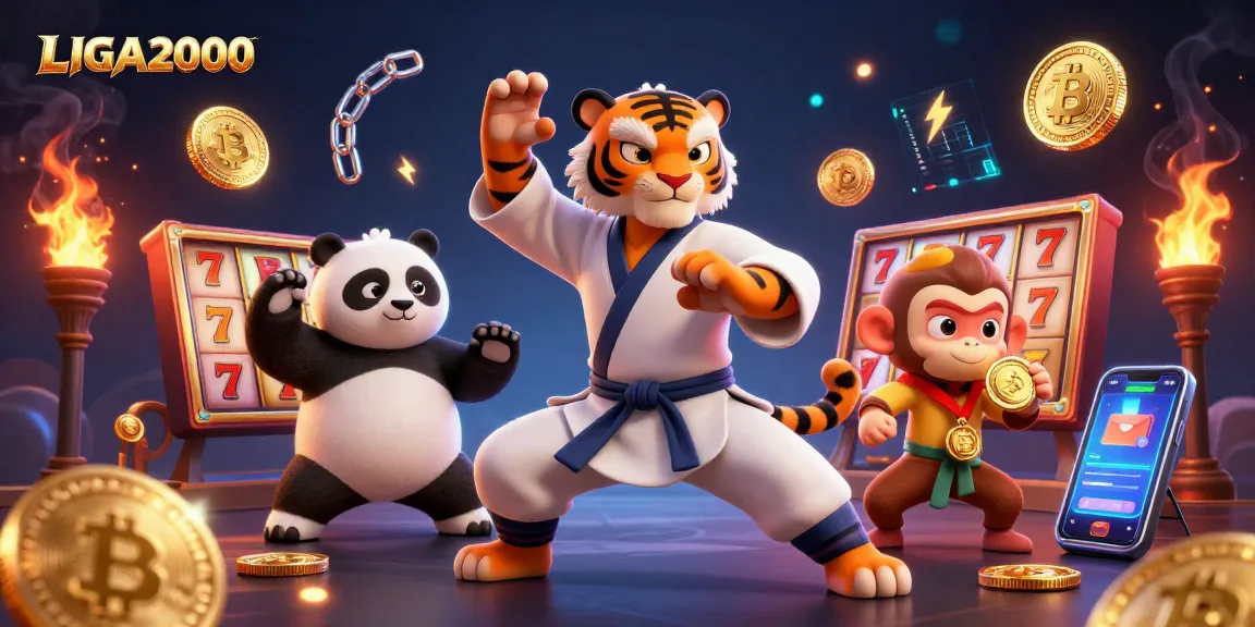Pengalaman slot online LIGA2000 dengan karakter berwarna-warni dan elemen permainan yang dinamis.