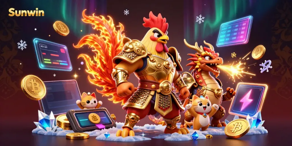 Experience thrilling gameplay with Sunwin featuring a golden samurai warrior, dragon, and bright crypto elements.