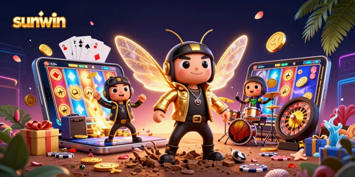 Engage with sunwin's animated casino scene showcasing vibrant slot games and dynamic characters.