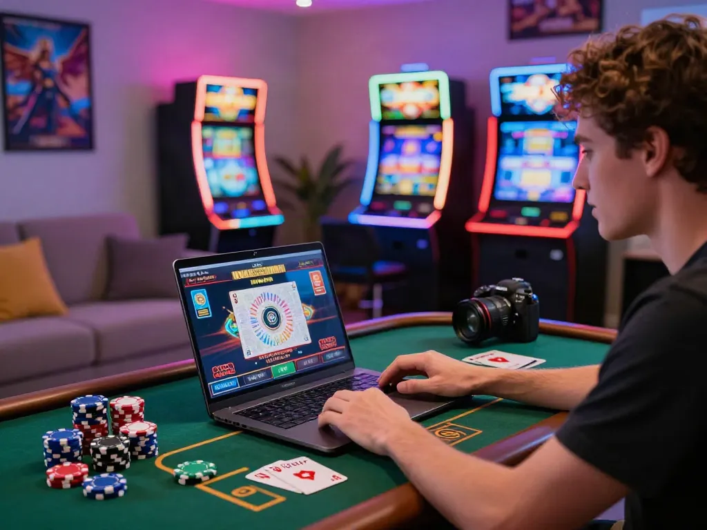 Exciting online gaming home scene showcasing best non gamstop casinos uk experience with vibrant colors and engaging atmosphere.