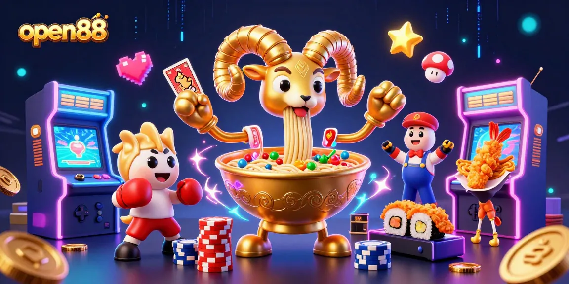 Bet on open88 with lively characters and exciting gaming elements, showcasing a vibrant casino scene.